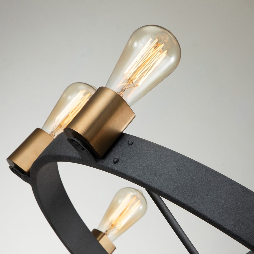 Quintiesse - Żyrandol na pręcie SILAS 8xE27/60W/230V śr. 82,9 cm czarny/złoty