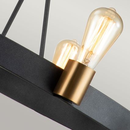 Quintiesse - Żyrandol na pręcie SILAS 8xE27/60W/230V śr. 82,9 cm czarny/złoty