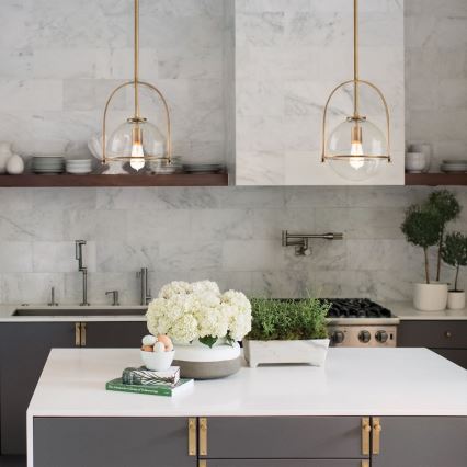 Quintiesse - Żyrandol na pręcie SOMERSET 1xE27/60W/230V śr. 28,9 cm brązowy