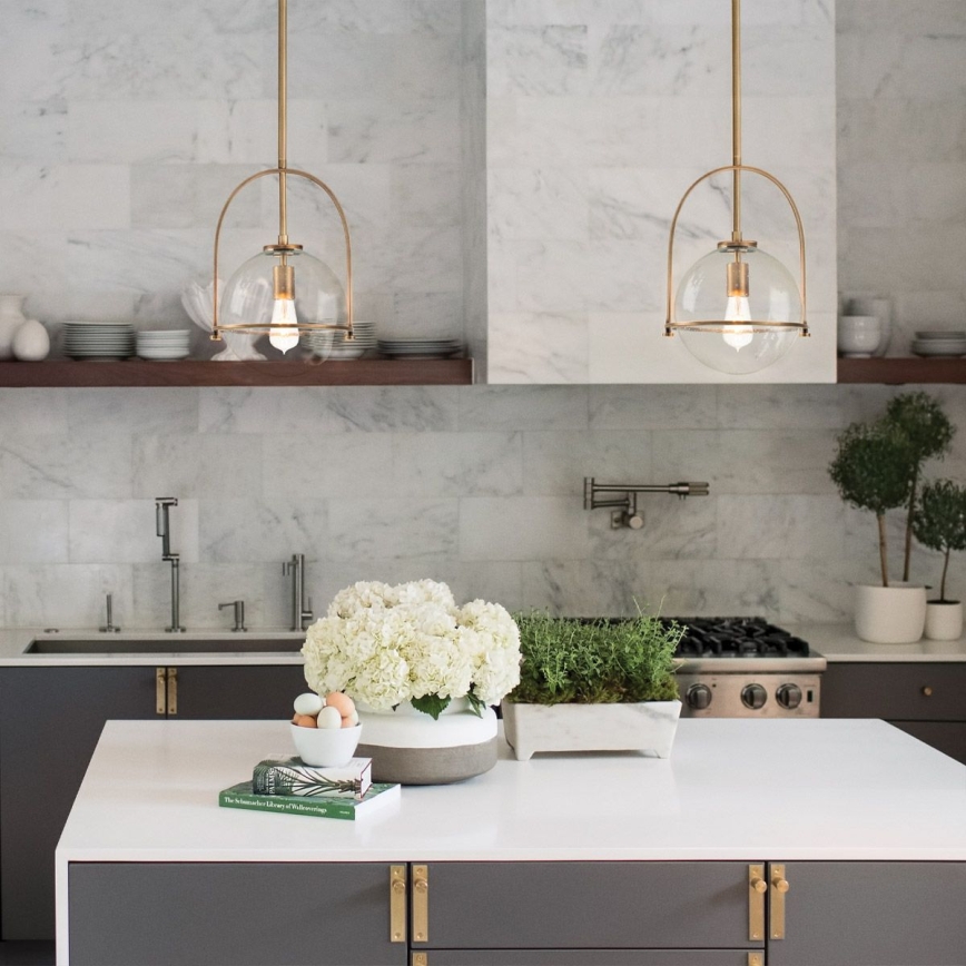 Quintiesse - Żyrandol na pręcie SOMERSET 1xE27/60W/230V śr. 28,9 cm brązowy