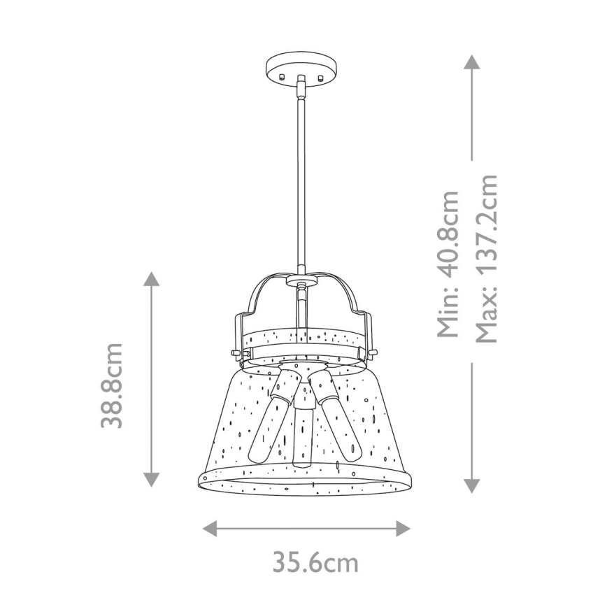 Quintiesse - Żyrandol na pręcie WIMBERLEY 3xE27/60W/230V śr. 35,6 cm złoty