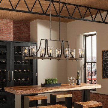 Quintiesse - Żyrandol na pręcie ANGELO 8xE27/60W/230V dekor dąb