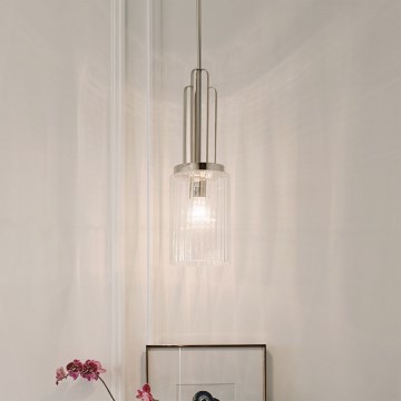 Quintiesse - Żyrandol na pręcie KIMROSE 1xE27/60W/230V śr. 17,8 cm chrom błyszczący