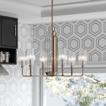 Quintiesse - Żyrandol na pręcie KIMROSE 6xE14/40W/230V śr. 68,6 cm błyszczący chrom