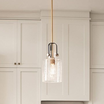 Quintiesse - Żyrandol na pręcie KITNER 1xE27/60W/230V śr. 18 cm złoty/czarny