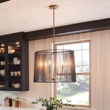 Quintiesse - Żyrandol na pręcie LINARA 6xE14/60W/230V śr. 66 cm czarny/złoty