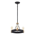 Quintiesse - Żyrandol na pręcie SILAS 3xE27/60W/230V śr. 42,2 cm czarny/złoty