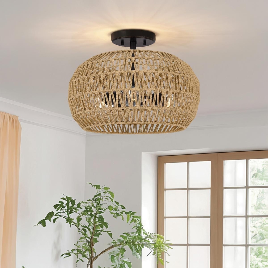 Quoizel - Oprawa sufitowa CASABLANCA 3xE27/60W/230V brązowa