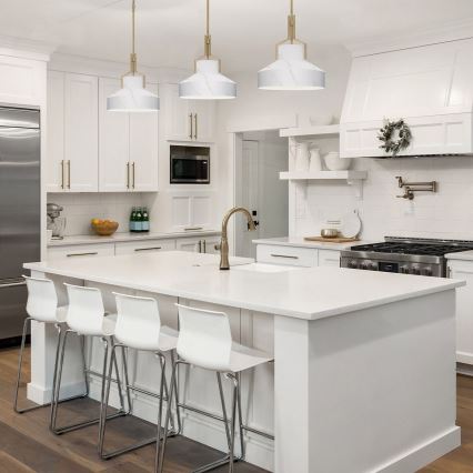 Quoizel - Żyrandol na pręcie BRECKEN 2xE27/60W/230V złoty/marmurowy dekor