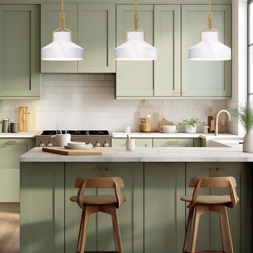 Quoizel - Żyrandol na pręcie BRECKEN 2xE27/60W/230V złoty/marmurowy dekor