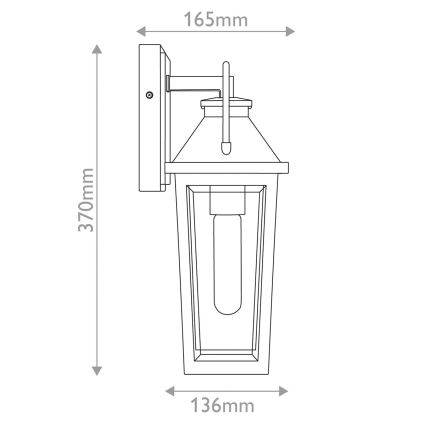 Quoizel - Kinkiet zewnętrzny BUCKLEY S 1xE27/40W/230V IP44 czarny