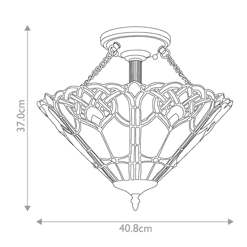 Quoizel - Lampa sufitowa Tiffany CAMBRIDGE 2xE27/100W/230V