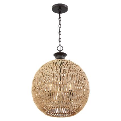 Quoizel - Żyrandol na łańcuchu CASABLANCA 3xE27/60W/230V brązowy