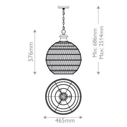 Quoizel - Żyrandol na łańcuchu CASABLANCA 3xE27/60W/230V brązowy