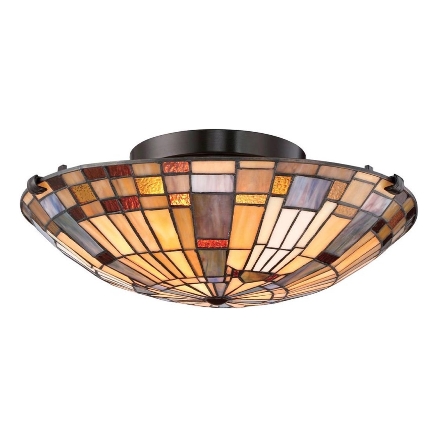 Quoizel - Oprawa sufitowa Tiffany INGLENOOK, 2x E27/60W/230V, średnica 40,7 cm