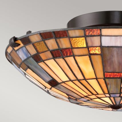 Quoizel - Oprawa sufitowa Tiffany INGLENOOK, 2x E27/60W/230V, średnica 40,7 cm