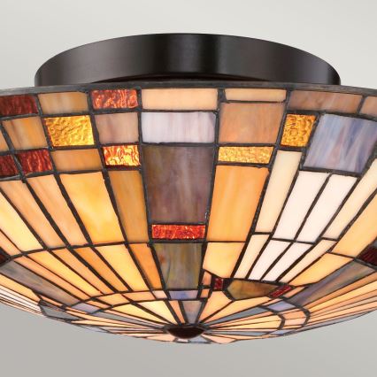 Quoizel - Oprawa sufitowa Tiffany INGLENOOK, 2x E27/60W/230V, średnica 40,7 cm