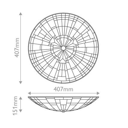 Quoizel - Oprawa sufitowa Tiffany INGLENOOK, 2x E27/60W/230V, średnica 40,7 cm