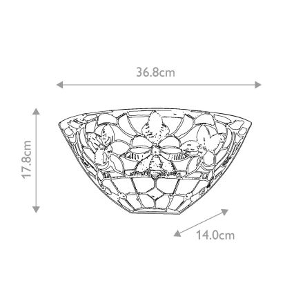 Quoizel - Kinkiet Tiffany KAMI 2xE14/60W/230V