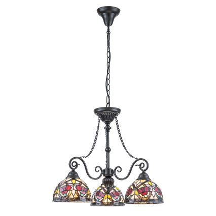 Quoizel - Żyrandol na łańcuchu Tiffany LARISSA 3xE27/60W/230V śr. 63,6 cm