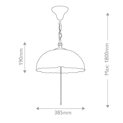 Quoizel - Żyrandol na łańcuchu Tiffany LARISSA 3xE27/60W/230V śr. 38,5 cm