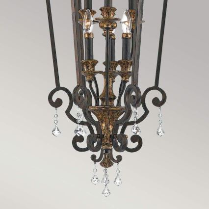 Quoizel - Żyrandol na łańcuchu MARQUETTE 6xE14/60W/230V brązowy