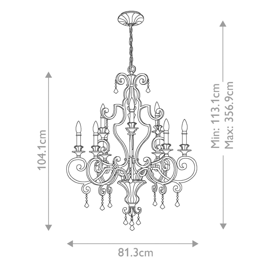 Quoizel - Żyrandol na łańcuchu MARQUETTE 9xE14/60W/230V