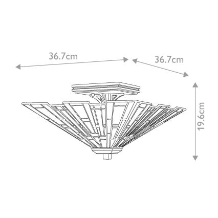 Quoizel - Lampa sufitowa Tiffany MAYBECK 2xE27/60W/230V