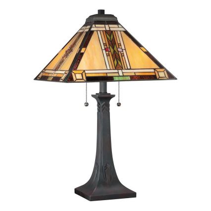 Quoizel - Lampa stołowa Tiffany NAVAJO 2xE27/60W/230V