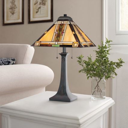 Quoizel - Lampa stołowa Tiffany NAVAJO 2xE27/60W/230V