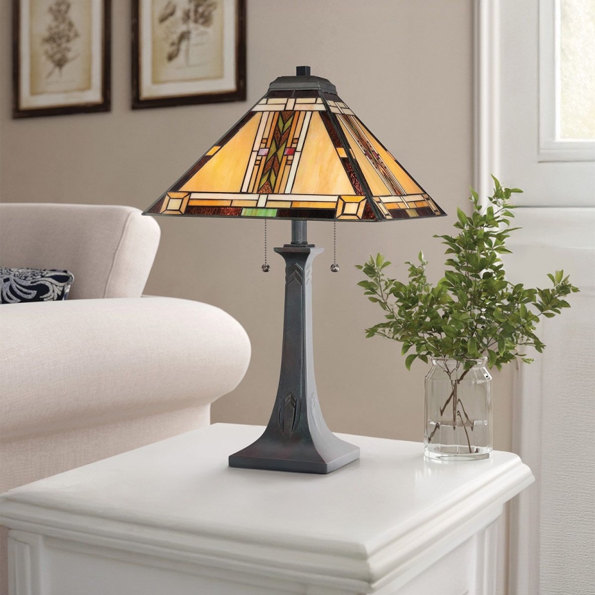 Quoizel - Lampa stołowa Tiffany NAVAJO 2xE27/60W/230V
