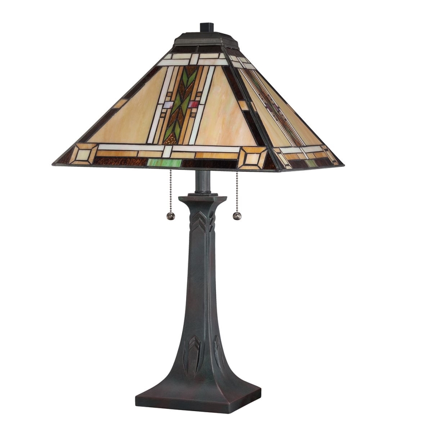 Quoizel - Lampa stołowa Tiffany NAVAJO 2xE27/60W/230V