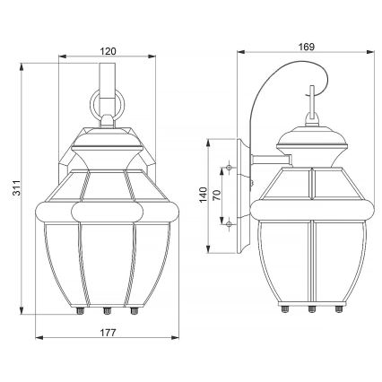 Quoizel - Kinkiet zewnętrzny NEWBURY 1xE27/60W/230V IP44 miedziany