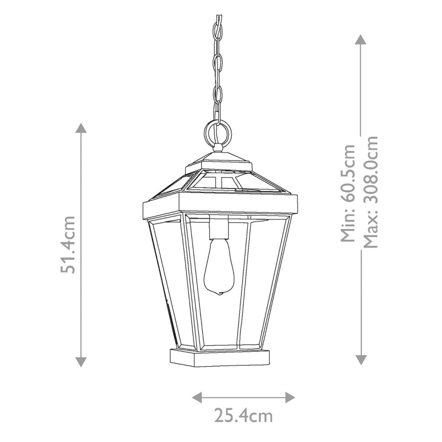 Quoizel - Lampa wisząca zewnętrzna na łańcuchu RAVINE 1xE27/60W/230V IP23 brązowe