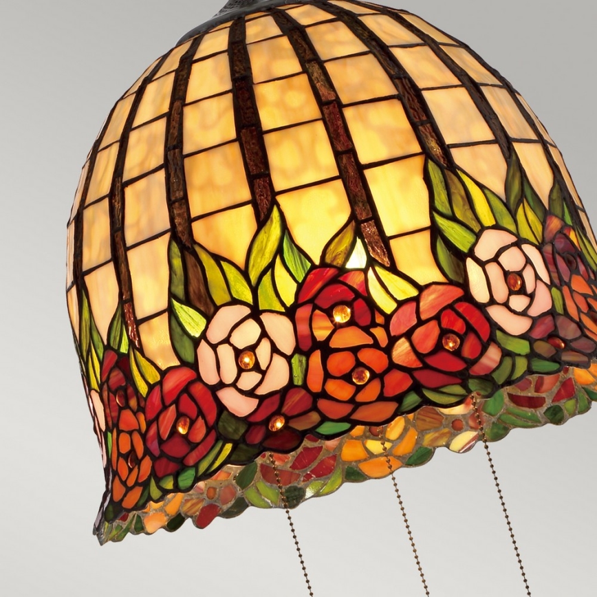 Quoizel - Żyrandol na łańcuchu Tiffany ROSECLIFFE 3xE27/100W/230V