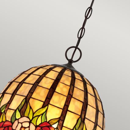 Quoizel - Żyrandol na łańcuchu Tiffany ROSECLIFFE 3xE27/100W/230V