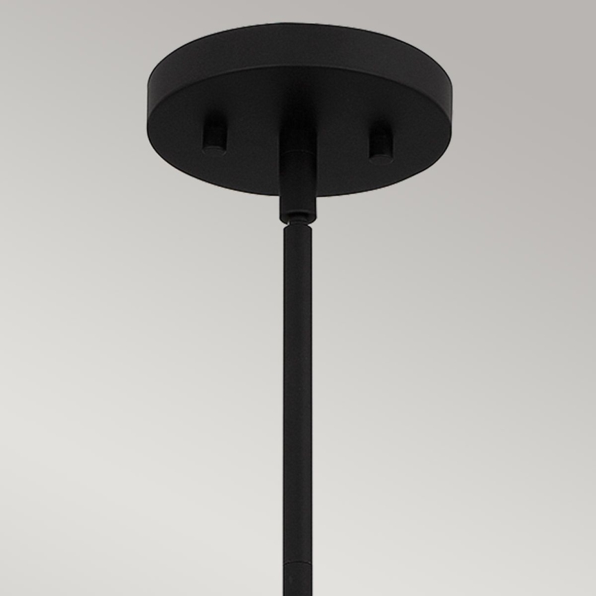 Quoizel - Żyrandol na drążku ROYER 1xE27/60W/230V śr. 30,2 cm przezroczysty/czarny/beżowy