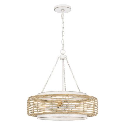 Quoizel - Żyrandol na łańcuchu WAYLON 4xE27/60W/230V średnica 50,4 cm brązowy/biały