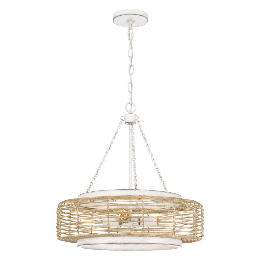 Quoizel - Żyrandol na łańcuchu WAYLON 4xE27/60W/230V średnica 50,4 cm brązowy/biały