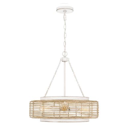 Quoizel - Żyrandol na łańcuchu WAYLON 4xE27/60W/230V średnica 50,4 cm brązowy/biały