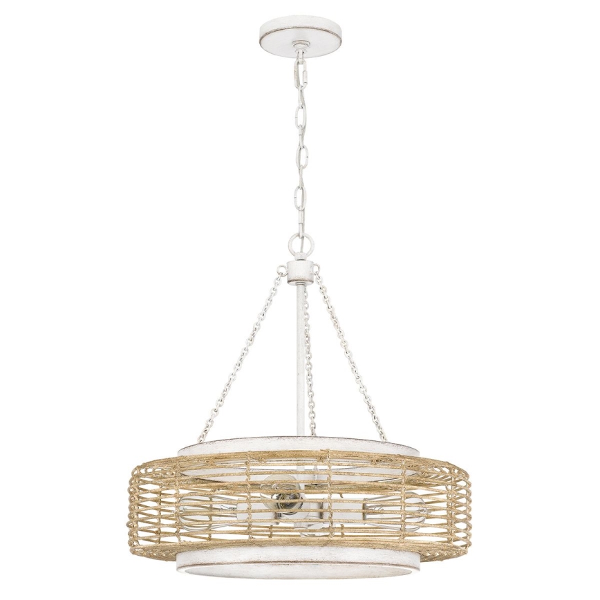Quoizel - Żyrandol na łańcuchu WAYLON 4xE27/60W/230V średnica 50,4 cm brązowy/biały