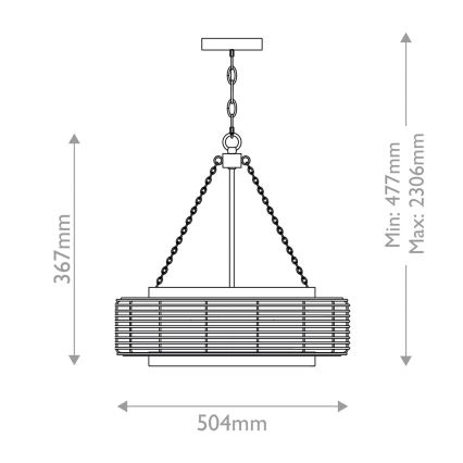 Quoizel - Żyrandol na łańcuchu WAYLON 4xE27/60W/230V średnica 50,4 cm brązowy/biały
