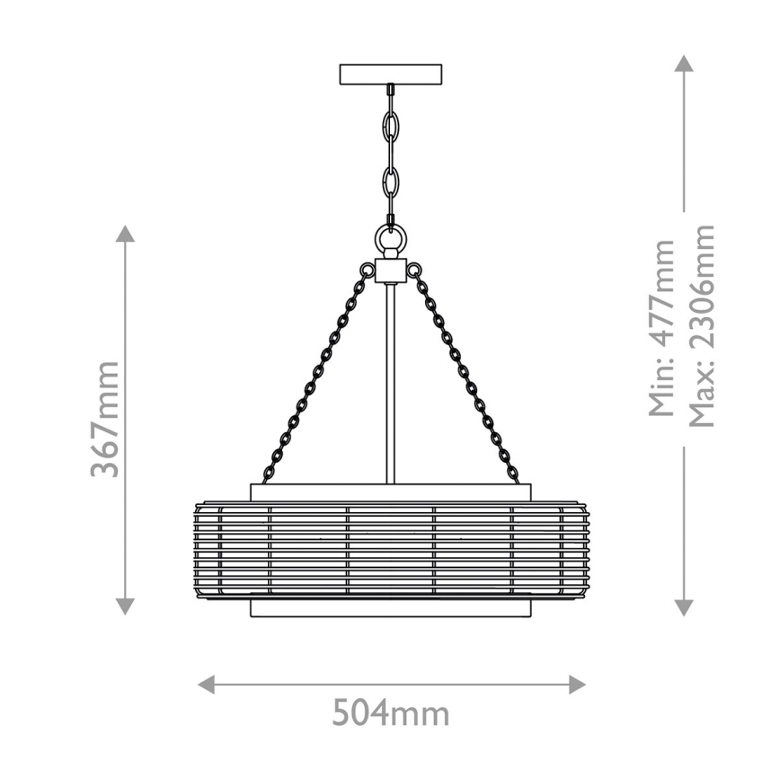 Quoizel - Żyrandol na łańcuchu WAYLON 4xE27/60W/230V średnica 50,4 cm brązowy/biały