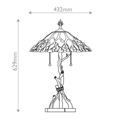 Quoizel - Lampa stołowa Tiffany WHISPERING 2xE27/60W/230V