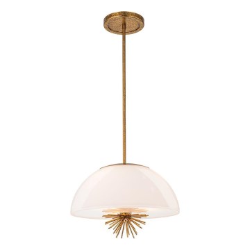 Quoizel - Żyrandol na drążku STARING 3xE14/40W/230V śr. 45,7 cm złoty/patyna/biały
