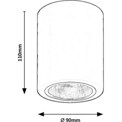 Rabalux - Oprawa punktowa 1xE27/25W/230V czarna