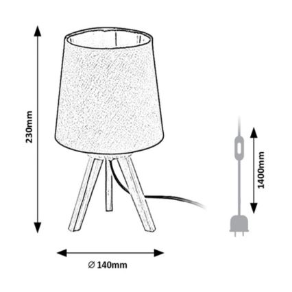 Rabalux - Lampa stołowa 1xE14/25W/230V beżowy