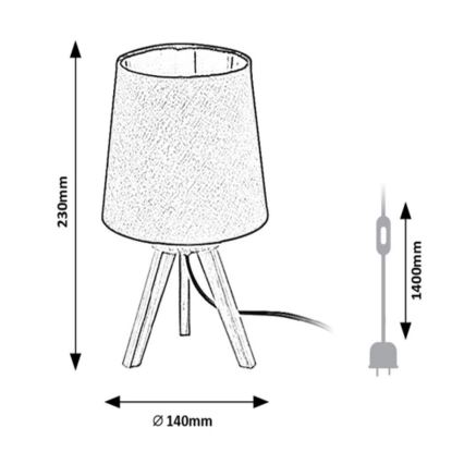 Rabalux - Lampa stołowa 1xE14/25W/230V czarny