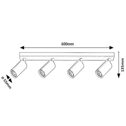 Rabalux - Oświetlenie punktowe sufitowe 4xGU10/25W/230V biały