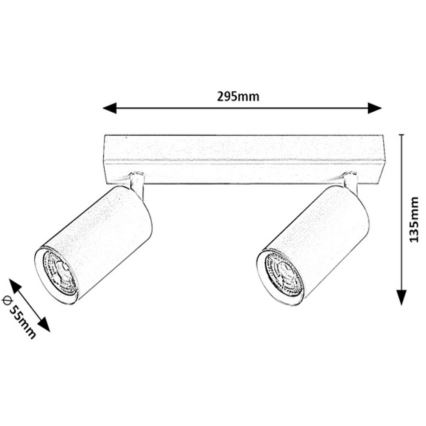 Rabalux - Lampa sufitowa punktowa 2xGU10/25W/230V czarna